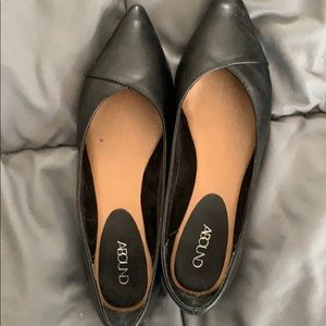 Gently worn once - black flat shoes 7.5